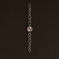 Fortuna Link — Silver Bracelet Watch with Horseshoe Detail
