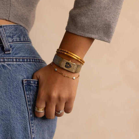 Gold Heart Bracelet Watch