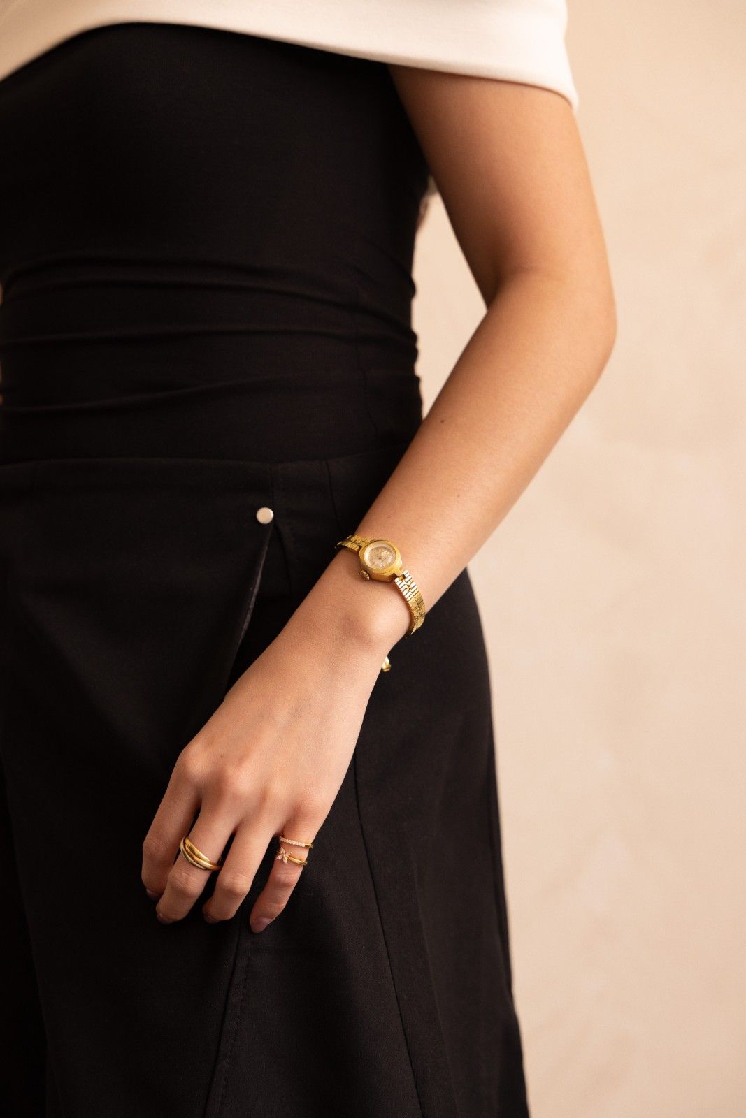 Gold Petite Mechanical Bracelet Watch