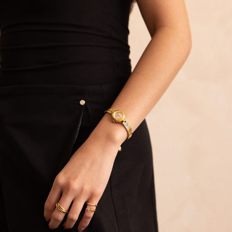 Gold Petite Mechanical Bracelet Watch
