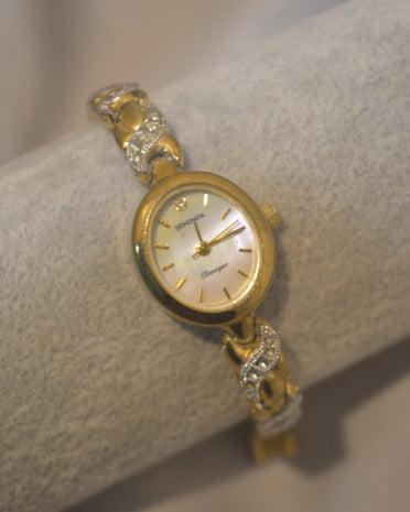 Two-Tone Oval Bracelet Watch