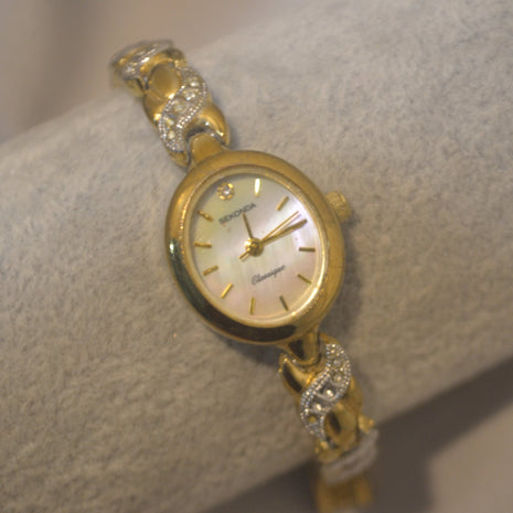 Two-Tone Oval Bracelet Watch