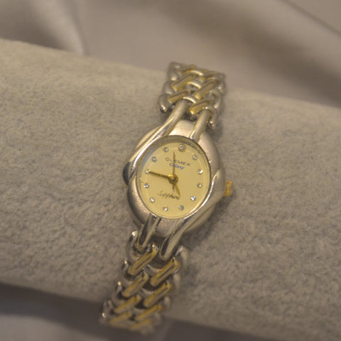 Oval Two-Toned Crystal-Accent Watch