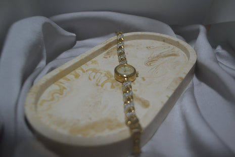 Two-Tone Oval Bracelet Watch