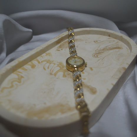 Two-Tone Oval Bracelet Watch