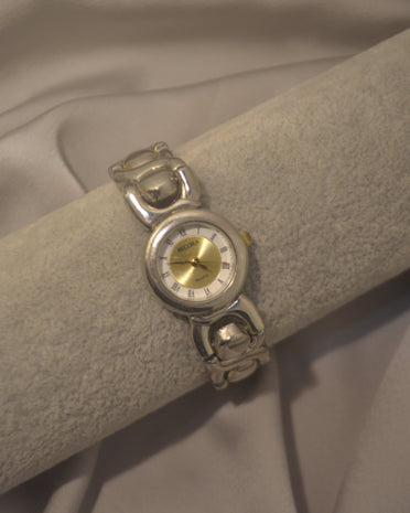 Silver Round Classic Chunky Watch