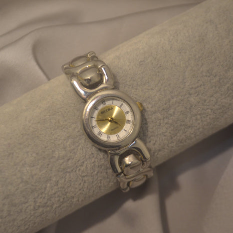 Silver Round Classic Chunky Watch