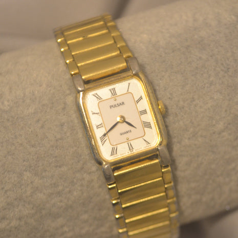 Gold Rectangular Classic Watch