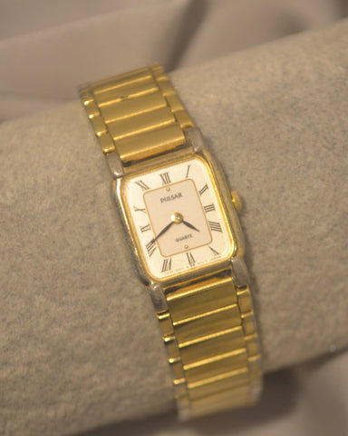 Gold Rectangular Classic Watch