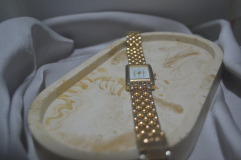 Rectangular Gold-Tone Watch