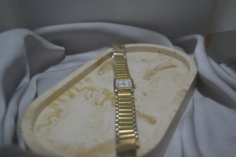 Gold Rectangular Classic Watch