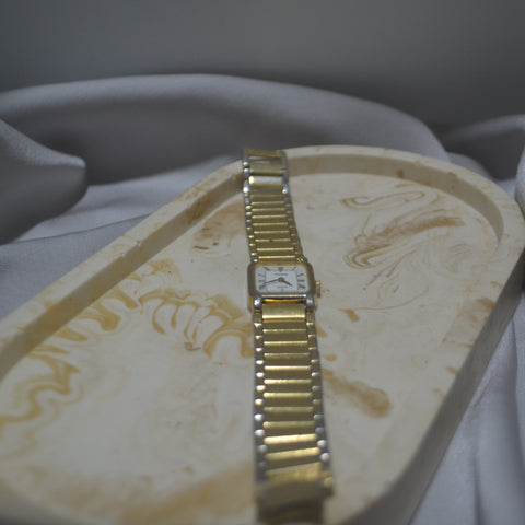 Gold Rectangular Classic Watch