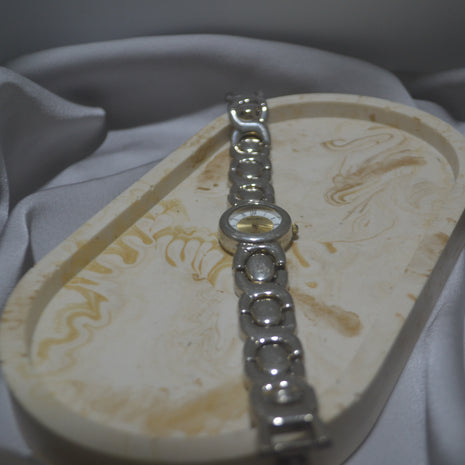 Silver Round Classic Chunky Watch