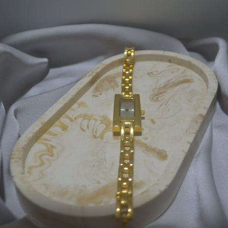 Gold Rectangular Minimalist Watch