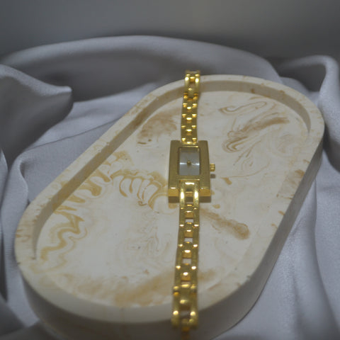 Gold Rectangular Minimalist Watch