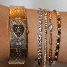 Stunning Gold Heart Bracelet Watch