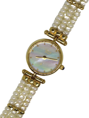 Gold & Pearl-Style Dress Watch