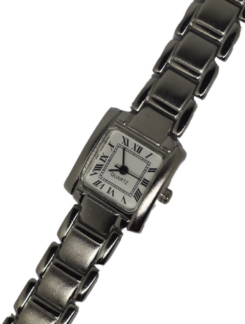 Silver Roman Dial Tank Watch