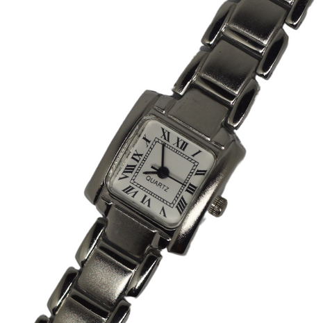 Silver Roman Dial Tank Watch