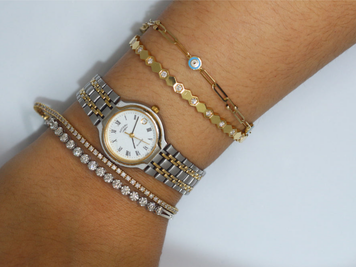 Rotary Gold & Silver Mixed Metals with Round Dial